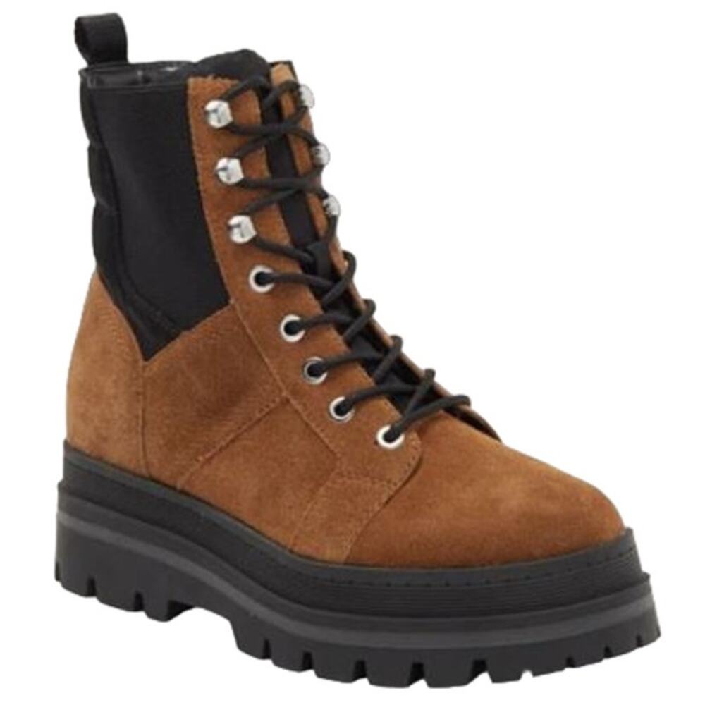 Marc Fisher Brown Espresso Sashia Suede Platform Combat Boot NEW Size 9.5 M